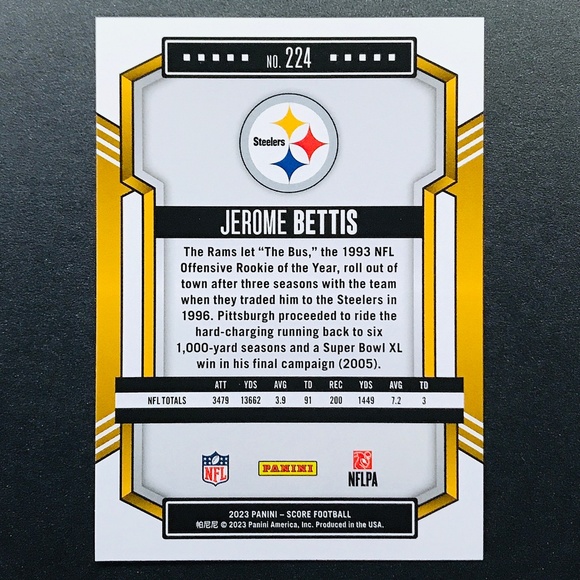Jerome Bettis - 2023 Score #224 - Picture 2 of 2